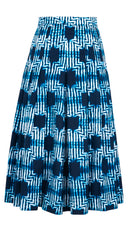 Zeller Skirt Midi Length Cotton Stretch (Shibori Akiyama)