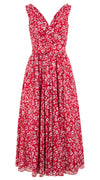 Vivien Dress #1 V Neck Sleeveless Midi Plus Length Cotton Musola (Shibori Blooom)