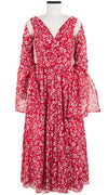 Vivien Dress #1 V Neck Sleeveless Midi Plus Length Cotton Musola (Shibori Blooom)