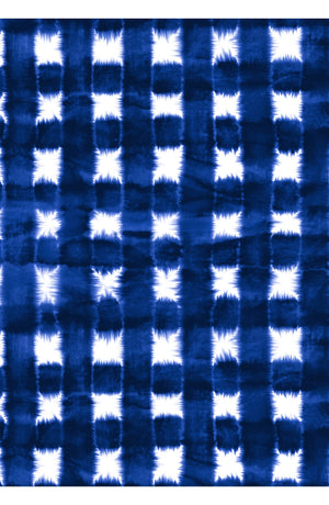 Aster Skirt #1 with Belt Midi Length Cotton Musola (Shibori Gingham)