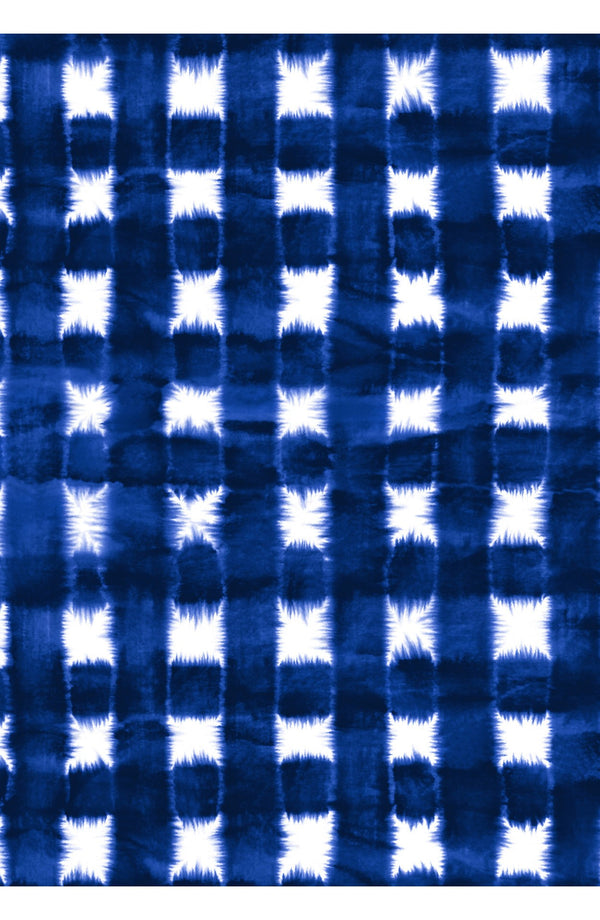 Aster Skirt #1 with Belt Midi Length Cotton Musola (Shibori Gingham)