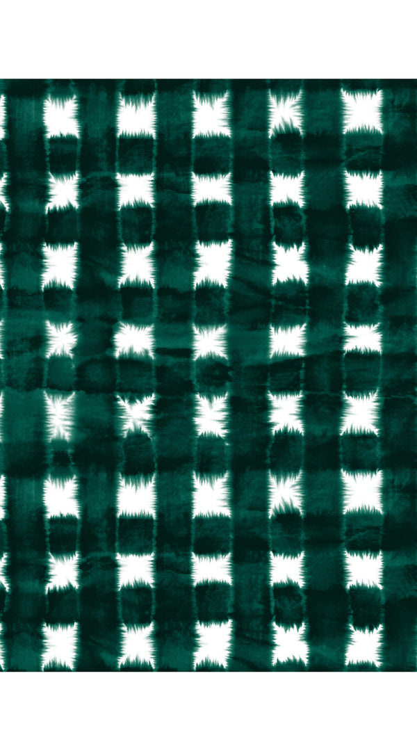 Audrey Dress #4 Shirt Collar 3/4 Sleeve Midi Length Musola (Shibori Gingham)