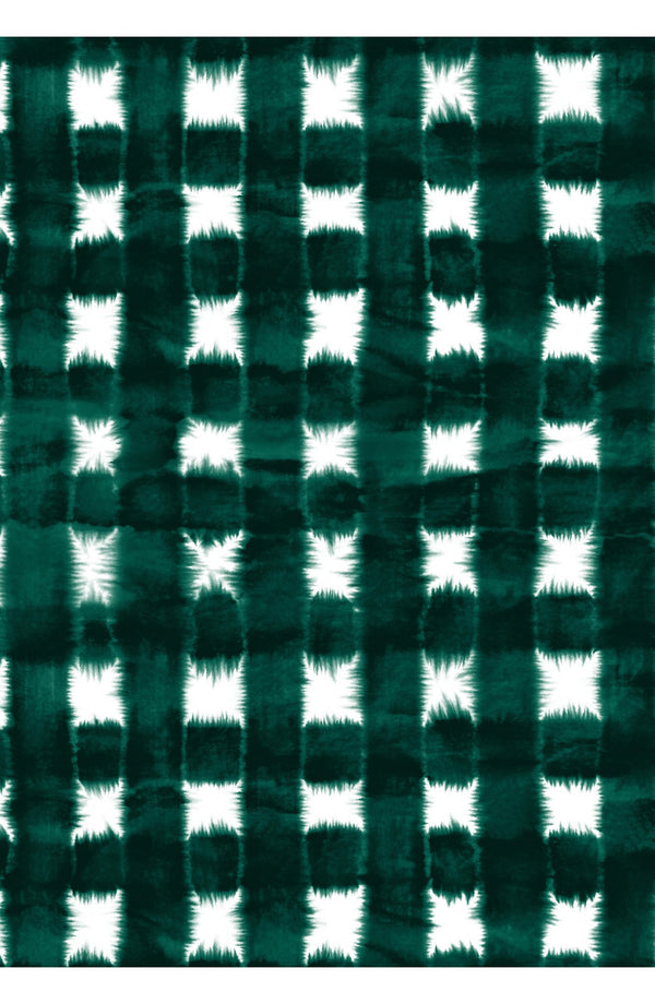 Aster Skirt #1 with Belt Midi Length Cotton Musola (Shibori Gingham)