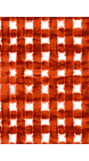 Audrey Dress #4 Shirt Collar 3/4 Sleeve Midi Length Musola (Shibori Gingham)