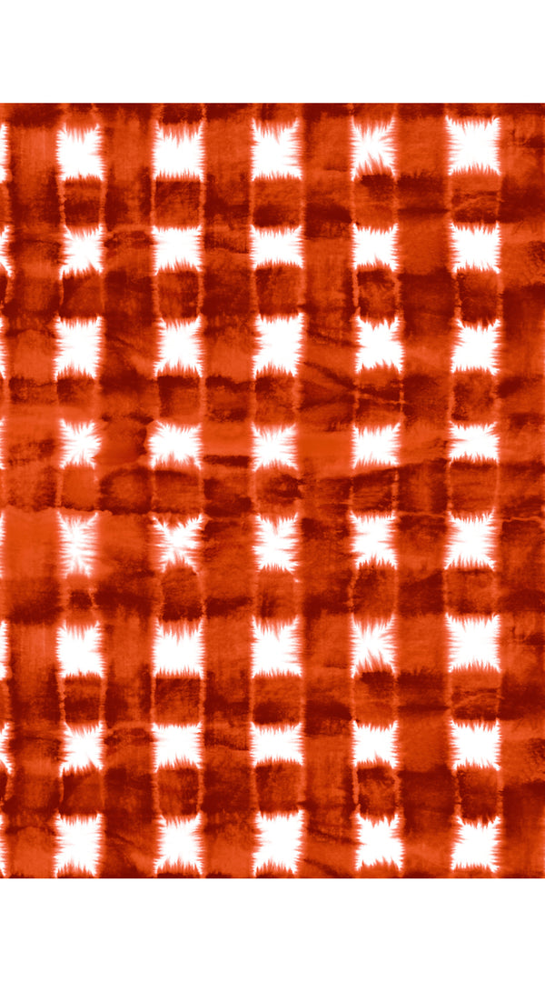 Audrey Dress #4 Shirt Collar 3/4 Sleeve Midi Length Musola (Shibori Gingham)