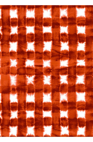 Aster Skirt #1 with Belt Midi Length Cotton Musola (Shibori Gingham)