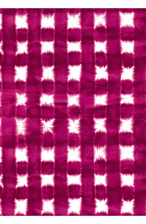 Aster Skirt #1 with Belt Midi Length Cotton Musola (Shibori Gingham)