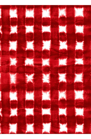 Aster Skirt #1 with Belt Midi Length Cotton Musola (Shibori Gingham)