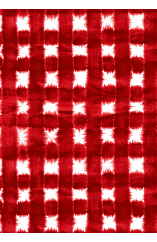 Aster Skirt #1 with Belt Midi Length Cotton Musola (Shibori Gingham)