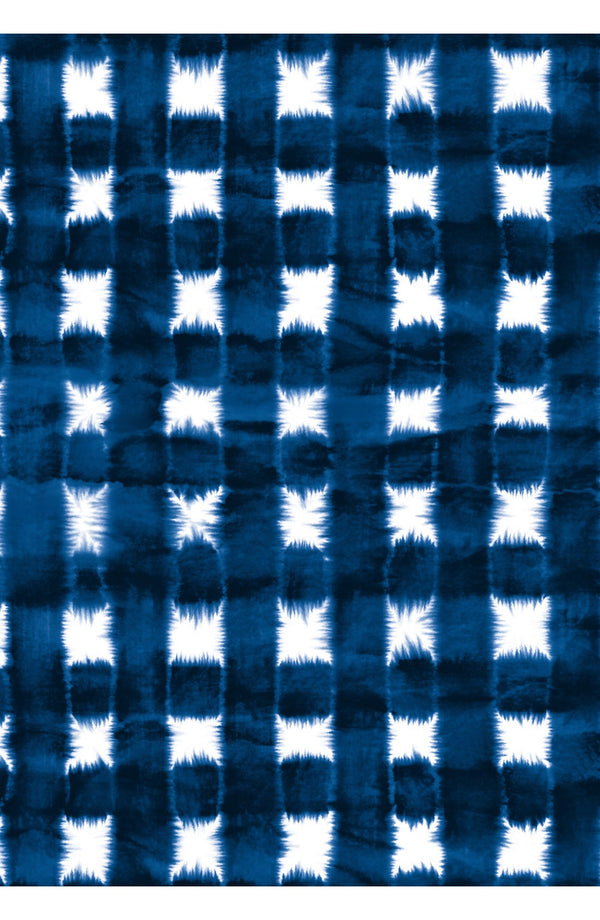 Aster Skirt #1 with Belt Midi Length Cotton Musola (Shibori Gingham)