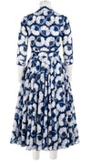 Aster Dress Shirt Collar 3/4 Sleeve Midi Length Cotton Musola (Shibori Lotus)