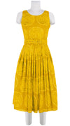 Florance Dress Crew Neck Cut in Sleeve Long +3 Length Cotton Musola (Shibori Seagrass)