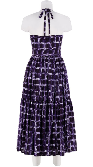 Melanie Dress #1 Sweetheart Strap Midi Plus Length Cotton Musola (Shibori Square)