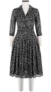 Audrey Dress #4 Shirt Collar 3/4 Sleeve Long Length Cotton Musola (Shibori Stick)