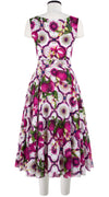 Avenue Dress Boat Neck Sleeveless Midi Length Cotton Musola (Sicilian Lemon All Over)
