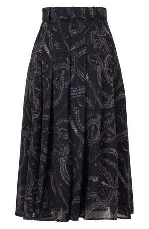 Zeller Skirt Midi Length Wool (Snake Whip) - Charcoal