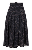 Zeller Skirt Midi Length Wool (Snake Whip) - Charcoal