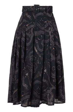 Zeller Skirt Midi Length Wool (Snake Whip) - Charcoal