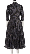 Aster Dress Shirt Collar 3/4 Sleeve Midi Length Silk GGT (Snake Whip)