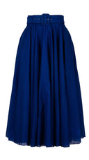 Aster Skirt #1 with Belt Midi Length Silk Musola (Solid)