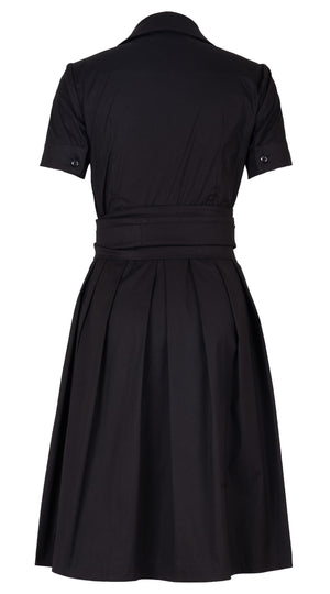 Audrey Dress #1 Shirt Collar Short Cuffed Sleeve Regular Length Cotton Stretch (Solid)