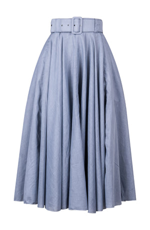 Aster Skirt #1 with Belt Midi Length Silk Musola (Solid)