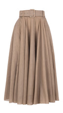 Aster Skirt #1 with Belt Midi Length Silk Musola (Solid)