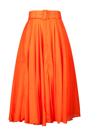 Aster Skirt #1 with Belt Midi Length Silk Musola (Solid)