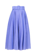 Aster Skirt #1 with Belt Midi Length Silk Musola (Solid)