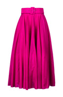 Aster Skirt #1 with Belt Midi Length Silk Musola (Solid)