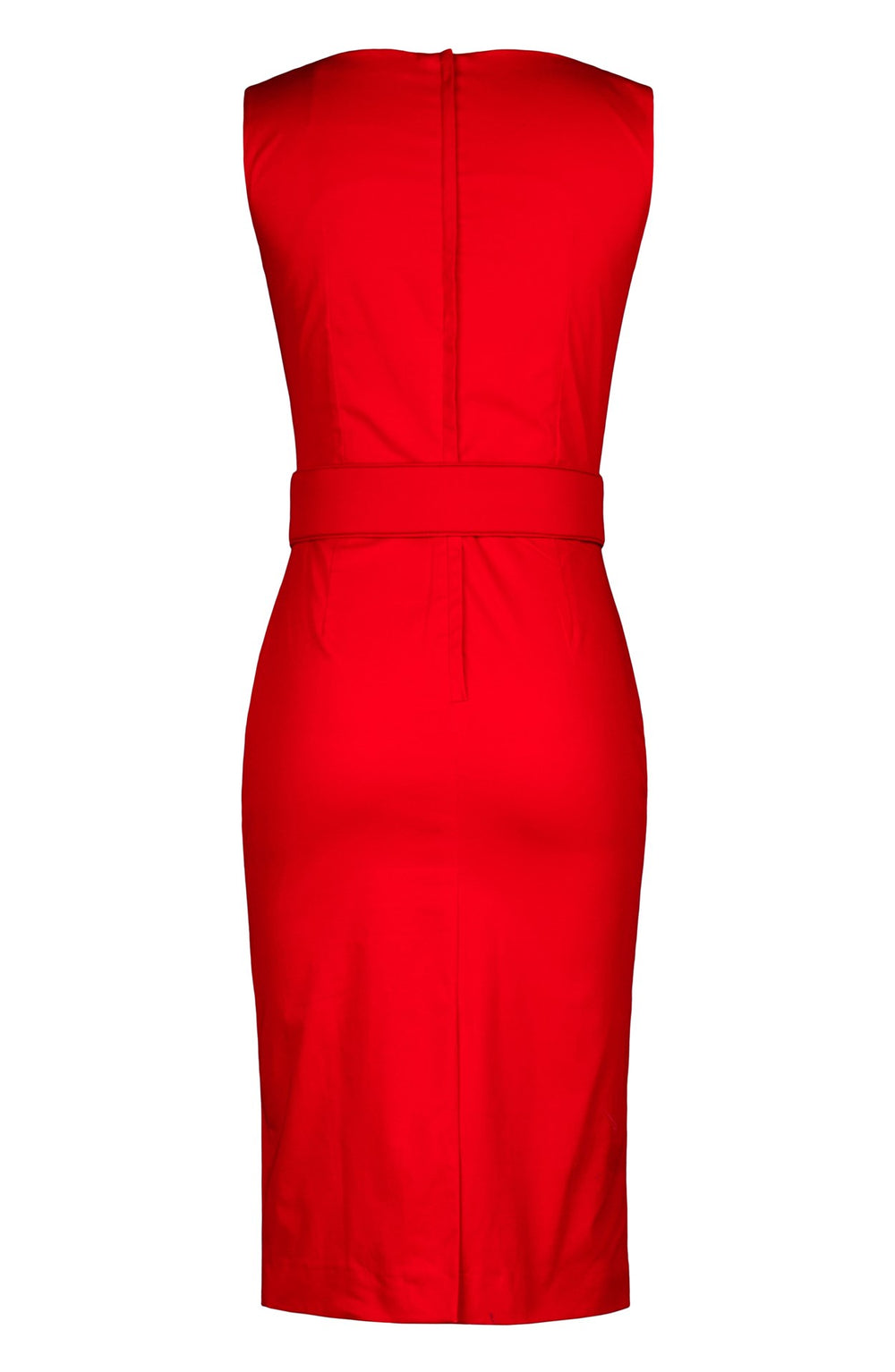 Celine Dress High Boat Neck Sleeveless Regular Length Cotton Dobby Stretch (Solid)