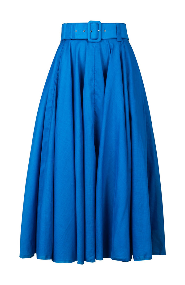 Aster Skirt #1 with Belt Midi Length Silk Musola (Solid)