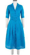 Audrey Dress #5 Shirt Collar 1/2 Sleeve with Hamilton Belt Midi Length Cotton Musola (Solid)