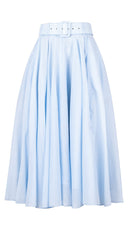 Aster Skirt #1 with Belt Midi Length Silk Musola (Solid)