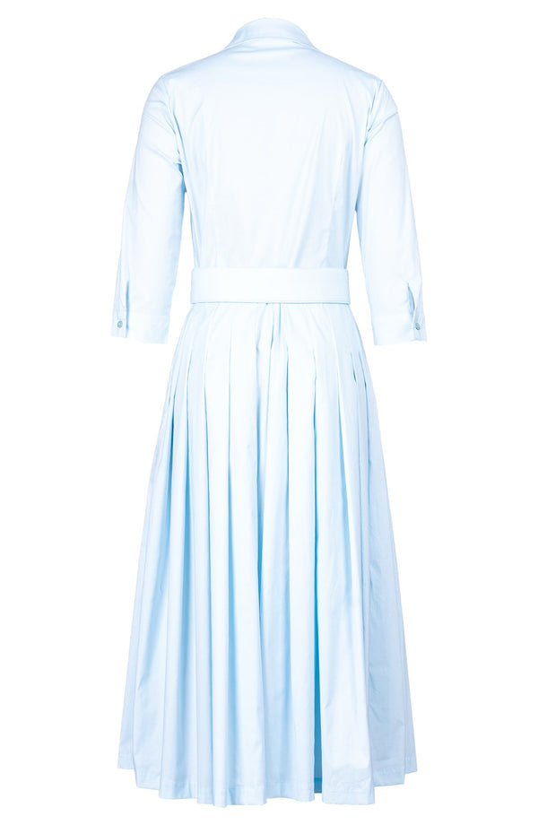 Audrey Dress #2 Shirt Collar 3/4 Sleeve Midi Length Cotton Stretch (Solid)