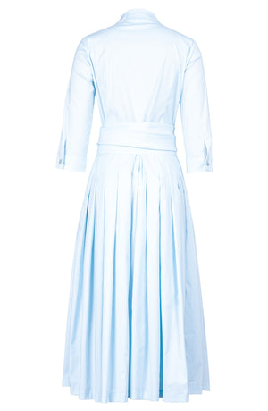 Audrey Dress #2 Shirt Collar 3/4 Sleeve Midi Length Cotton Stretch (Solid)