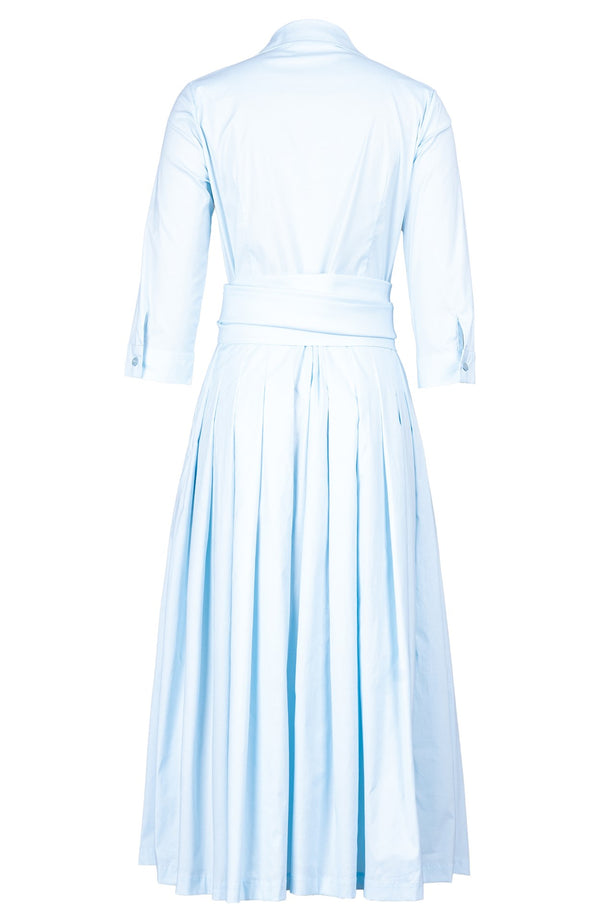 Audrey Dress #2 Shirt Collar 3/4 Sleeve Midi Length Cotton Stretch (Solid)
