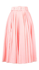 Aster Skirt #1 with Belt Midi Length Silk Musola (Solid)
