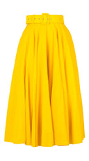 Aster Skirt #1 with Belt Midi Length Silk Musola (Solid)
