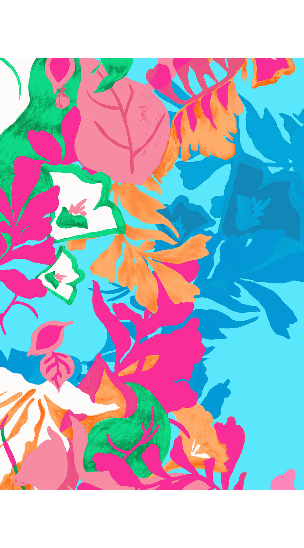 Audrey Dress #1 Shirt Collar Sleeveless Long Length Cotton Stretch (Spanish Garden)