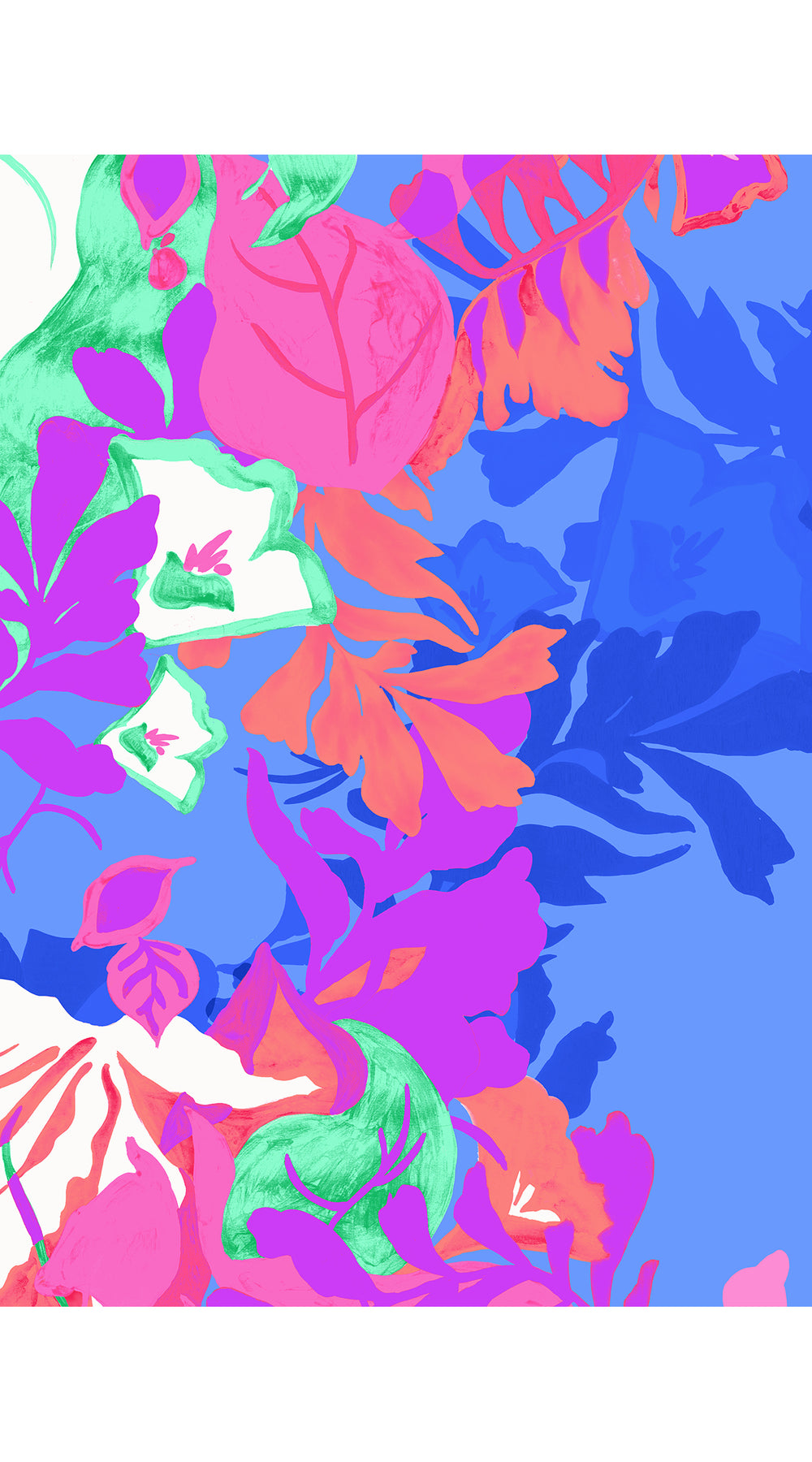 Aster Dress Shirt Collar 3/4 Sleeve Midi Length Cotton Musola (Spanish Garden)