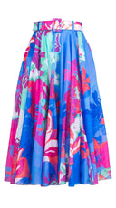 Aster Skirt #1 with Belt Midi Length Cotton Musola (Spanish Garden)