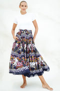 Aster Skirt #1 with Belt Midi Plus Length Cotton Musola (Spotted Pony)