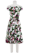 Zeller Dress High Off Shoulder Band Sleeve Long Length Cotton Stretch (Summer Vegetables)