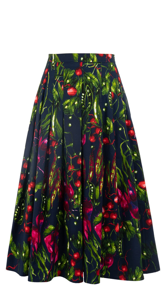 Zeller Skirt Midi Length Cotton Stretch (Summer Vegetables) – Samantha Sung