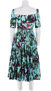 Melanie Dress #1 Square Neck 1/2 Sleeve Midi Length Cotton Musola (Summer Vegetables)