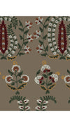 Aster Dress Shirt Collar 1/2 Sleeve Midi Length Cotton Musola (Suzani Ferns)