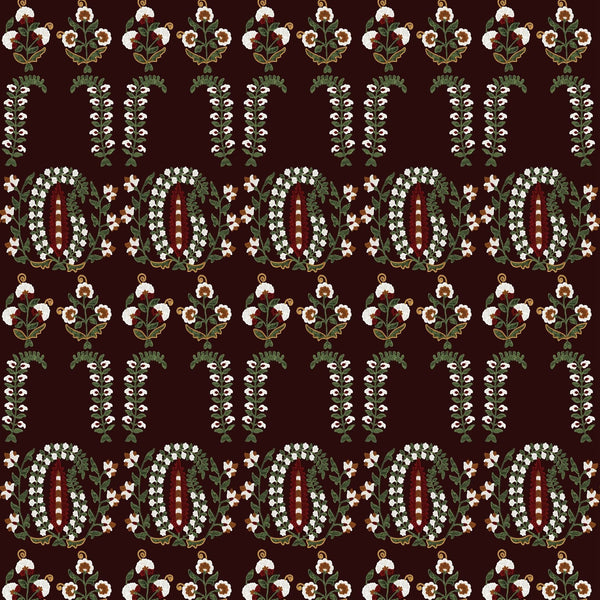 [Create Your Own] Cotton Musola (Suzani Ferns)