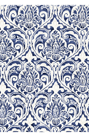 Audrey Dress #1 Boat Neck 1/2 Sleeve Long Length Cotton Stretch (Tapis Blue)