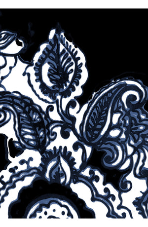 Aster Dress Shirt Collar 3/4 Sleeve Midi Plus Length Cotton Musola (Tear Drop Paisley)